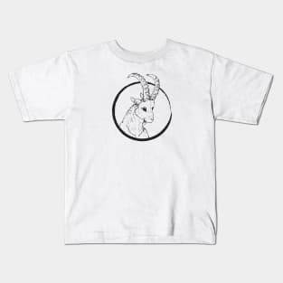 Pen & Ink Goat Head Kids T-Shirt